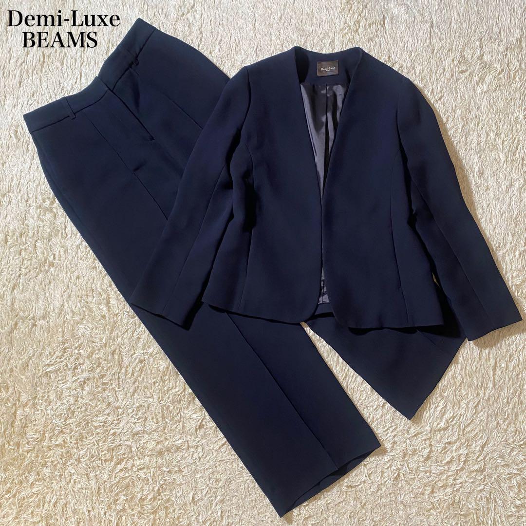 【Excellent Condition】Demi-Luxe BEAMS No-Collar Suit Set (Pants) Business Suit