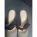 Loeffler Randall Flora Suede and Glitter Bow Mule Heels Size 8.5 B