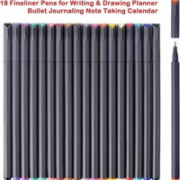 New Journal Planner Pens 18 Colored Fine Tip Markers for Journaling Coloring