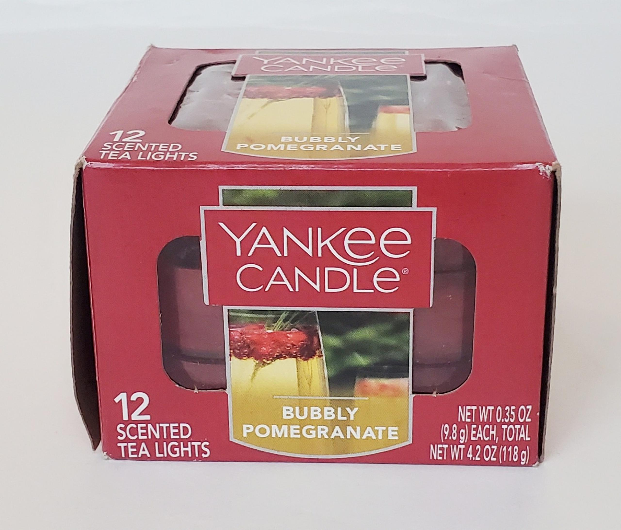 Yankee Candle Tea Light Bubbly POMEGRANATE (11) Total in Box 1 Missing RETIRED