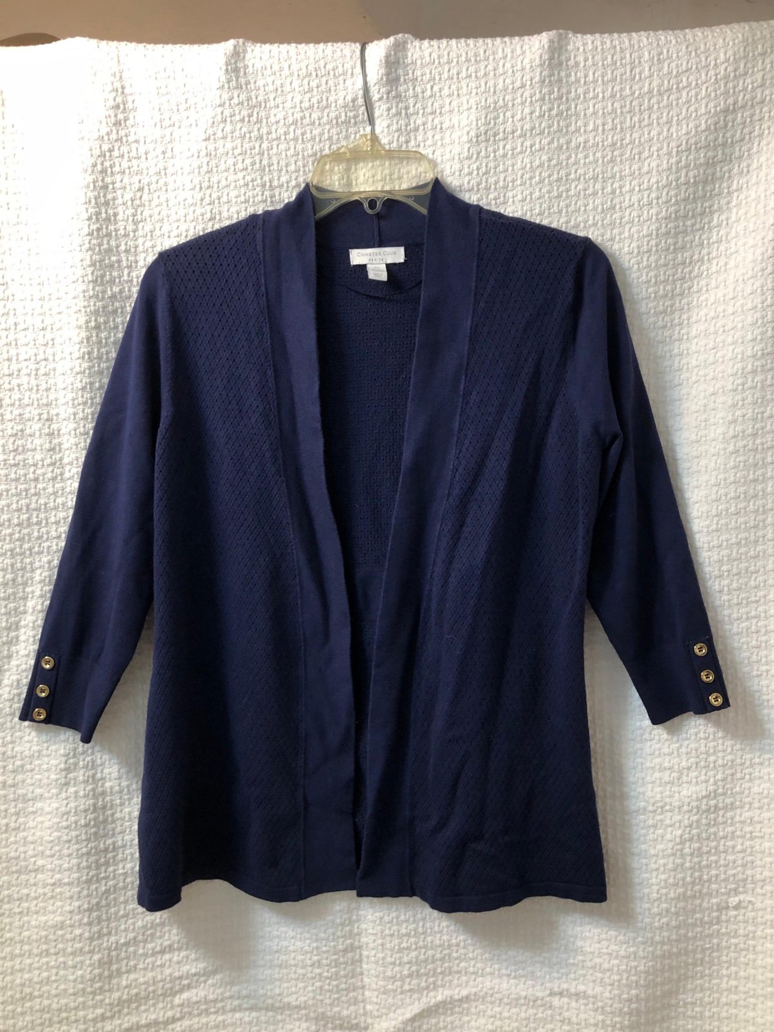Charter Club navy cardigan
