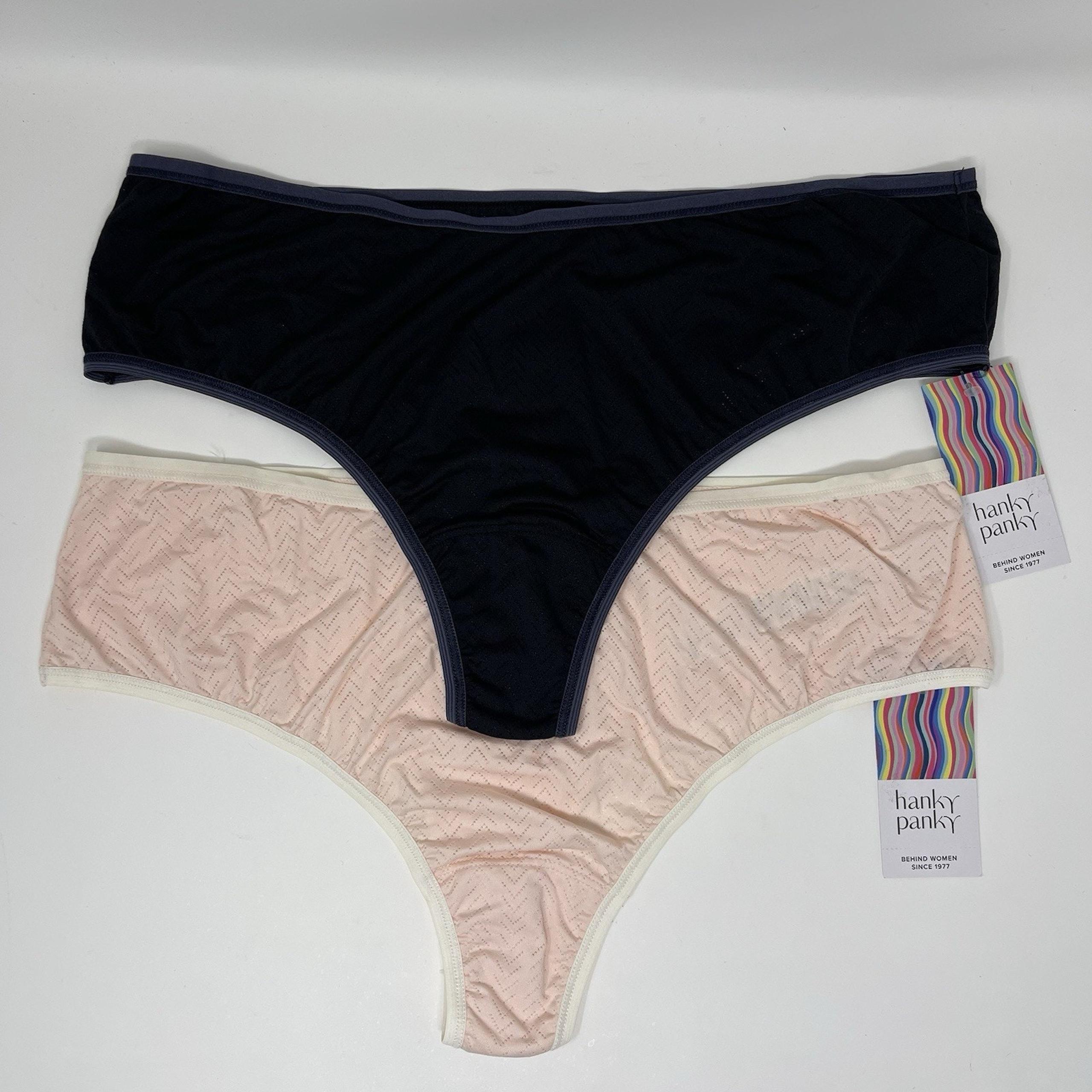 Hanky Panky Thong Panty Womens 2 Pack Size XL Assorted MoveCalm Hi Rise NWT