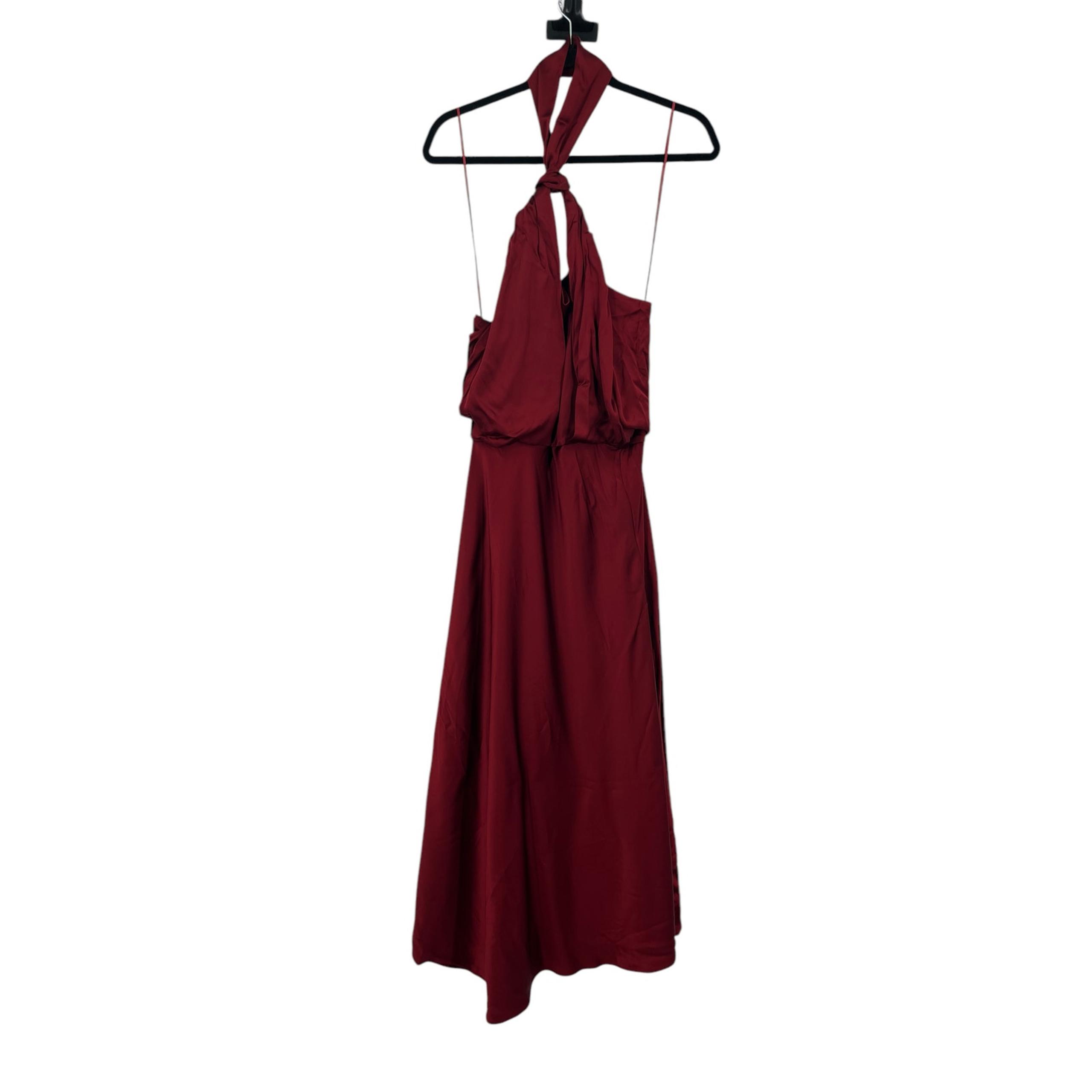 Reiss Dress Lorena Halter Neck maxi red size 10