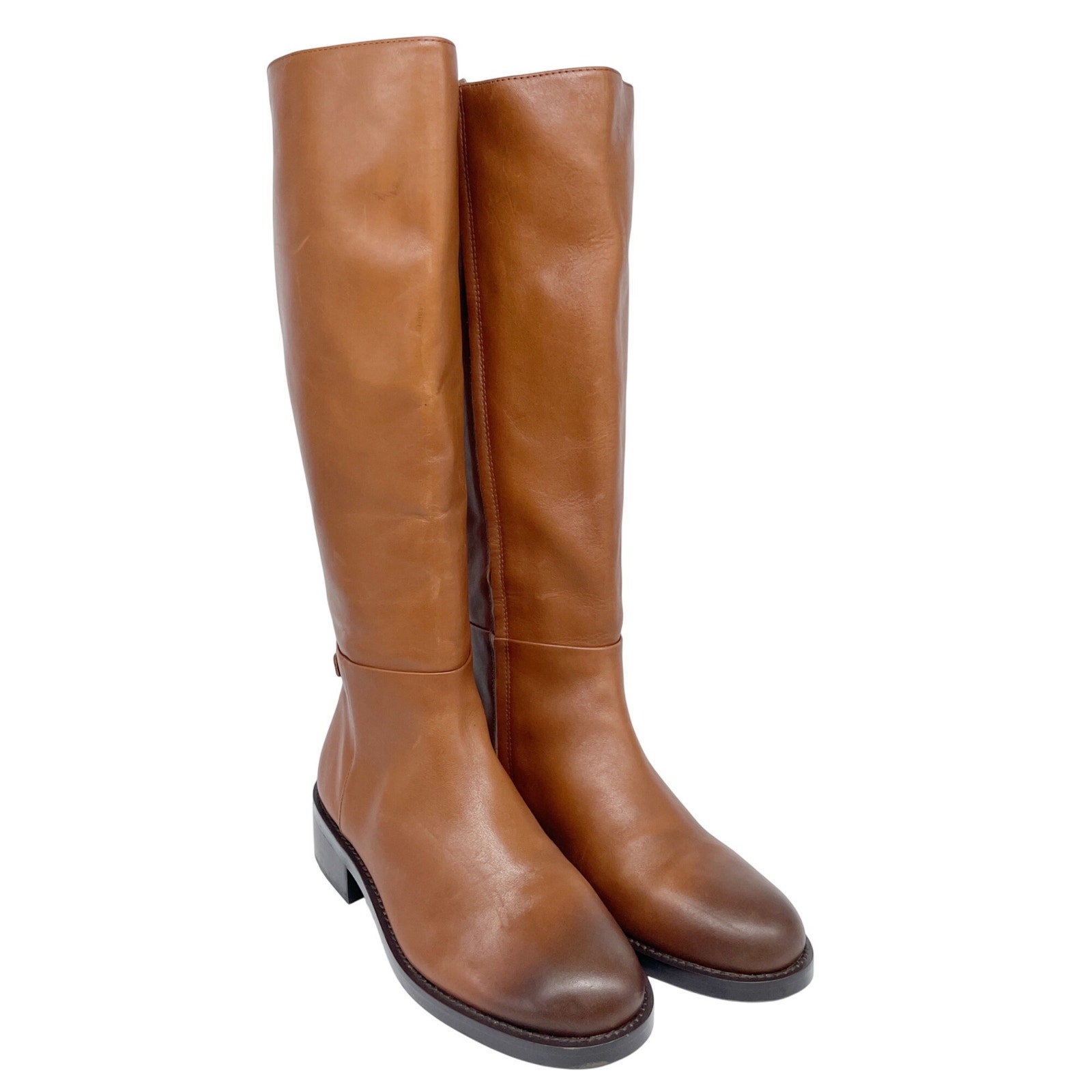 Sam Edelman Women's Mable Leather Riding Boot Rich Cognac Size 8.5