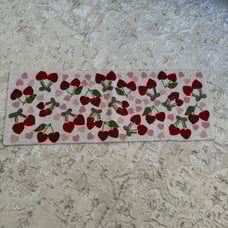 Cherry & bows beaded table runner NWT