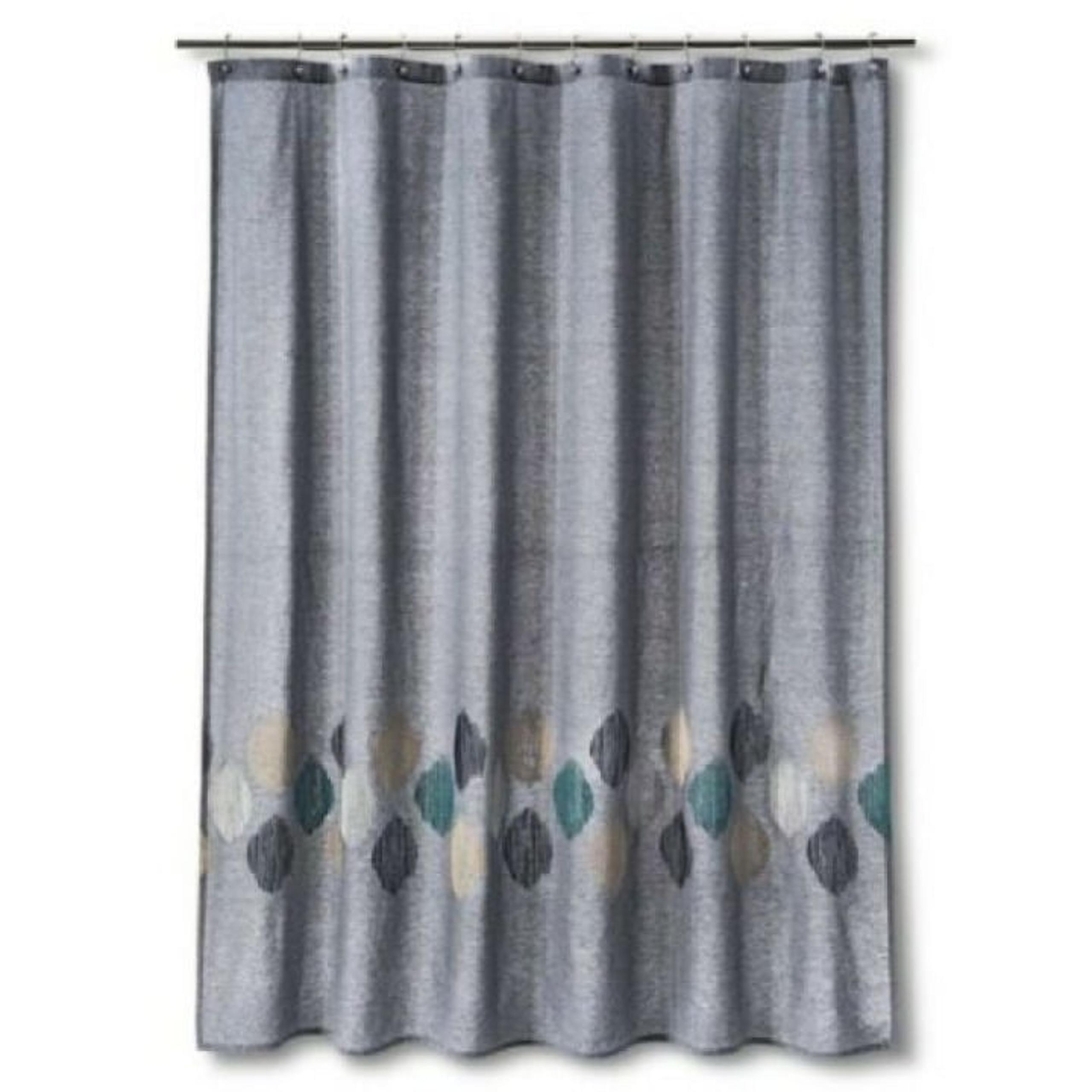 NEW! Threshold Embroidered Ogee Slate Blue Fabric Shower Curtain - 72" x 72"