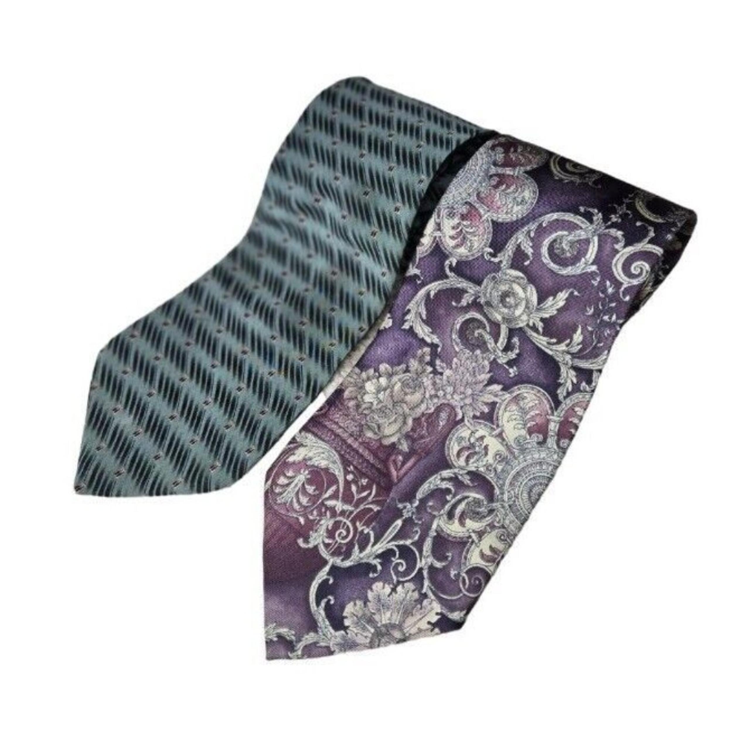 Bill Blass Black Label And Expressly For Lord And Taylor Set Of 2 Silk Mens Ties