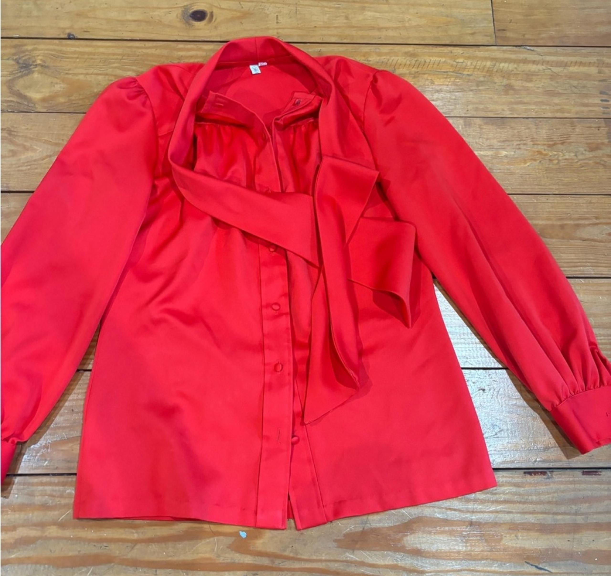 (348) SAKS FIFTH AVENUE RED BLOUSE