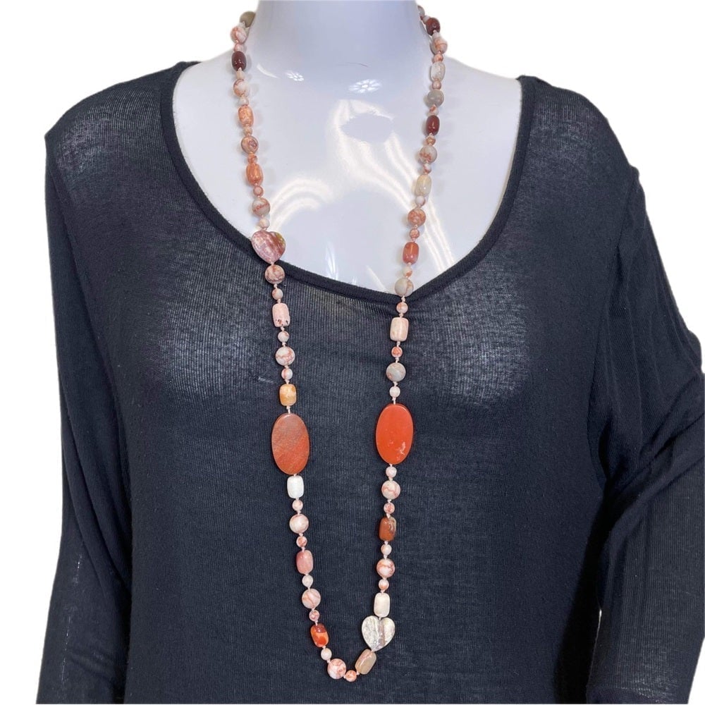 Gemstone Necklace - 20 long - Hand Knotted