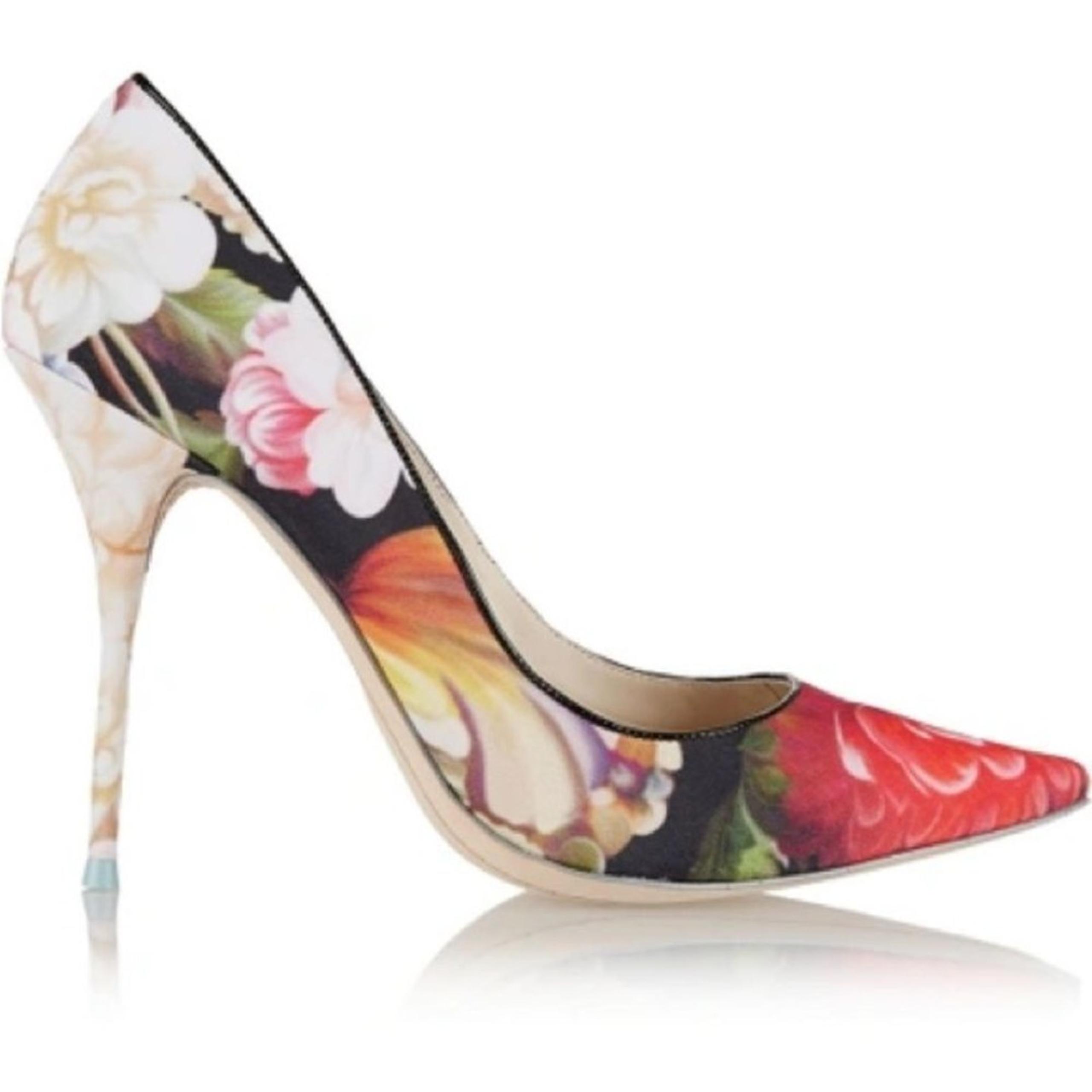 Sophia Webster For J.CREW Lola Floral Print Satin Pump Women's Heel Shoes, Sz9.5