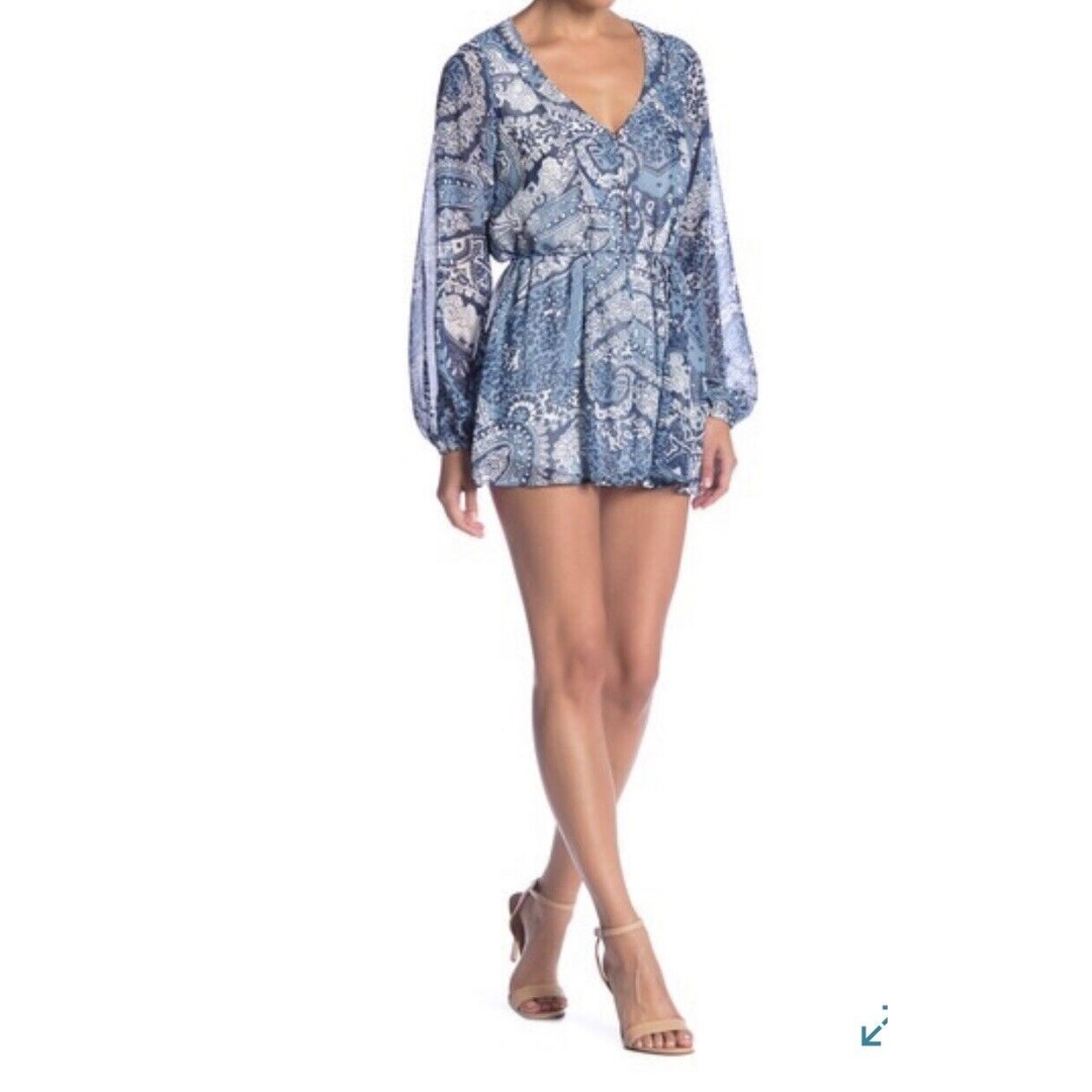 Show Me your MuMu Bailey tie paisley romper SZ XL NWT