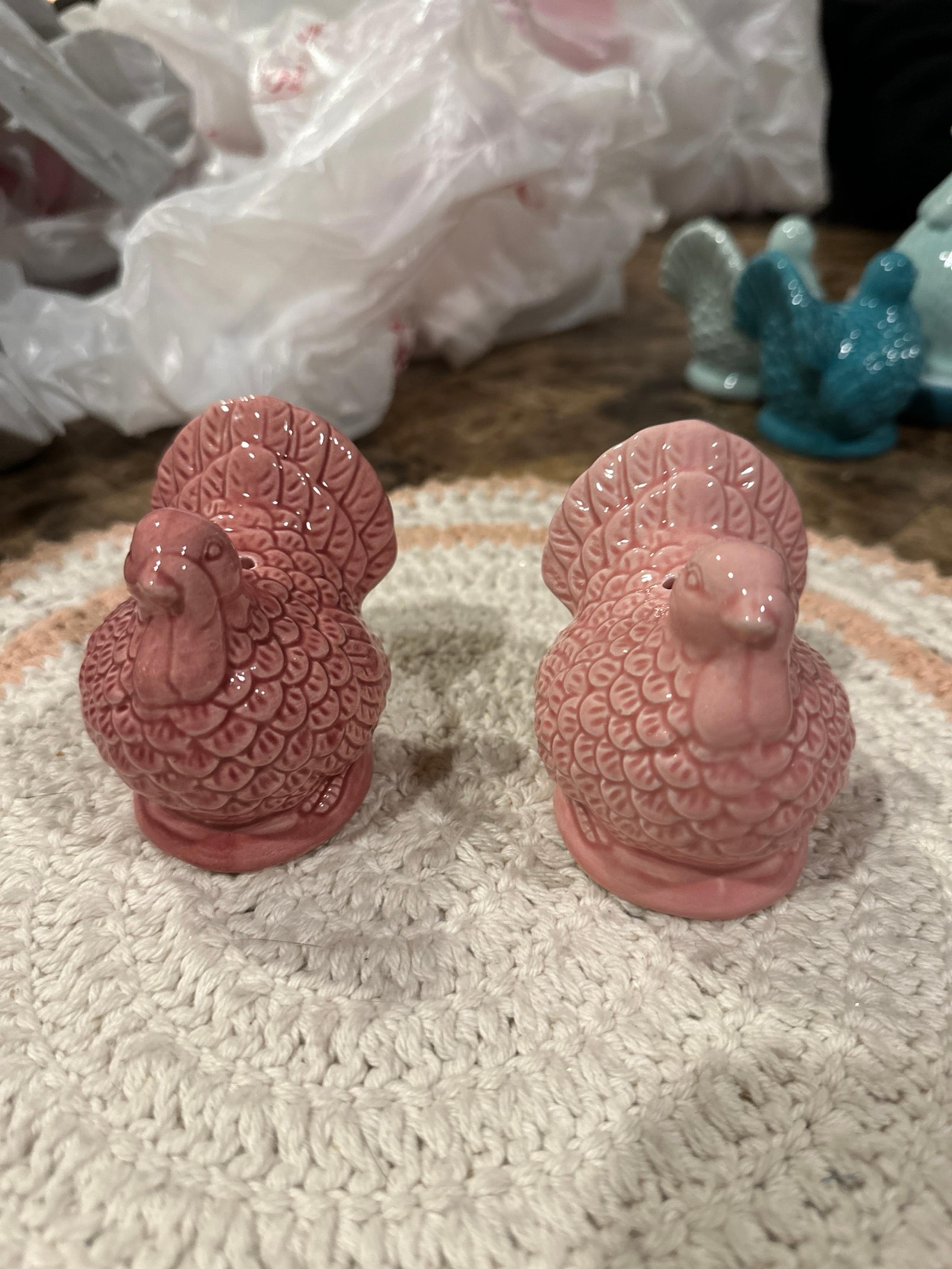 Target turkey salt and pepper shakers pink
