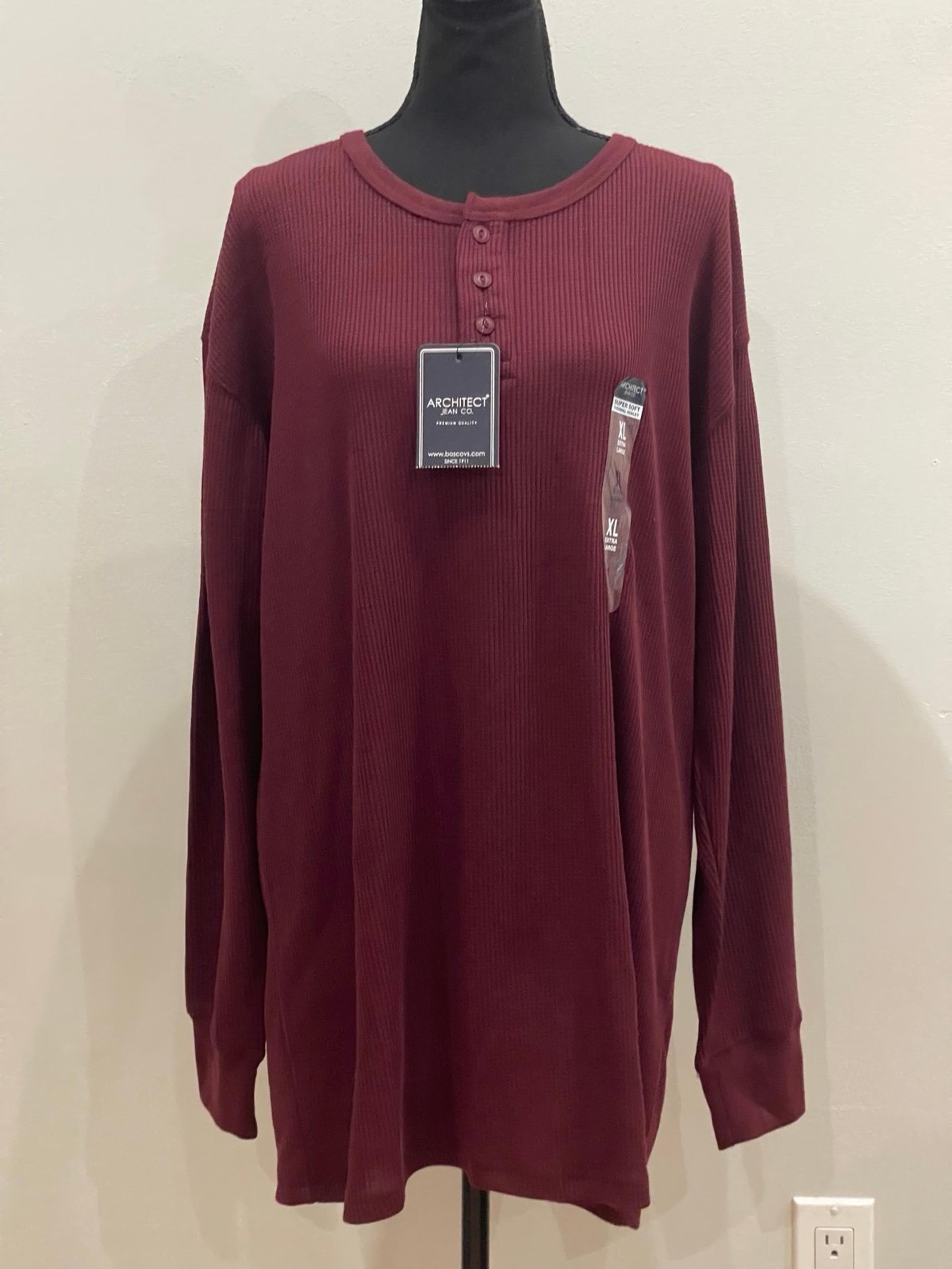 New Architect XL Maroon “Super Soft Thermal Henley”