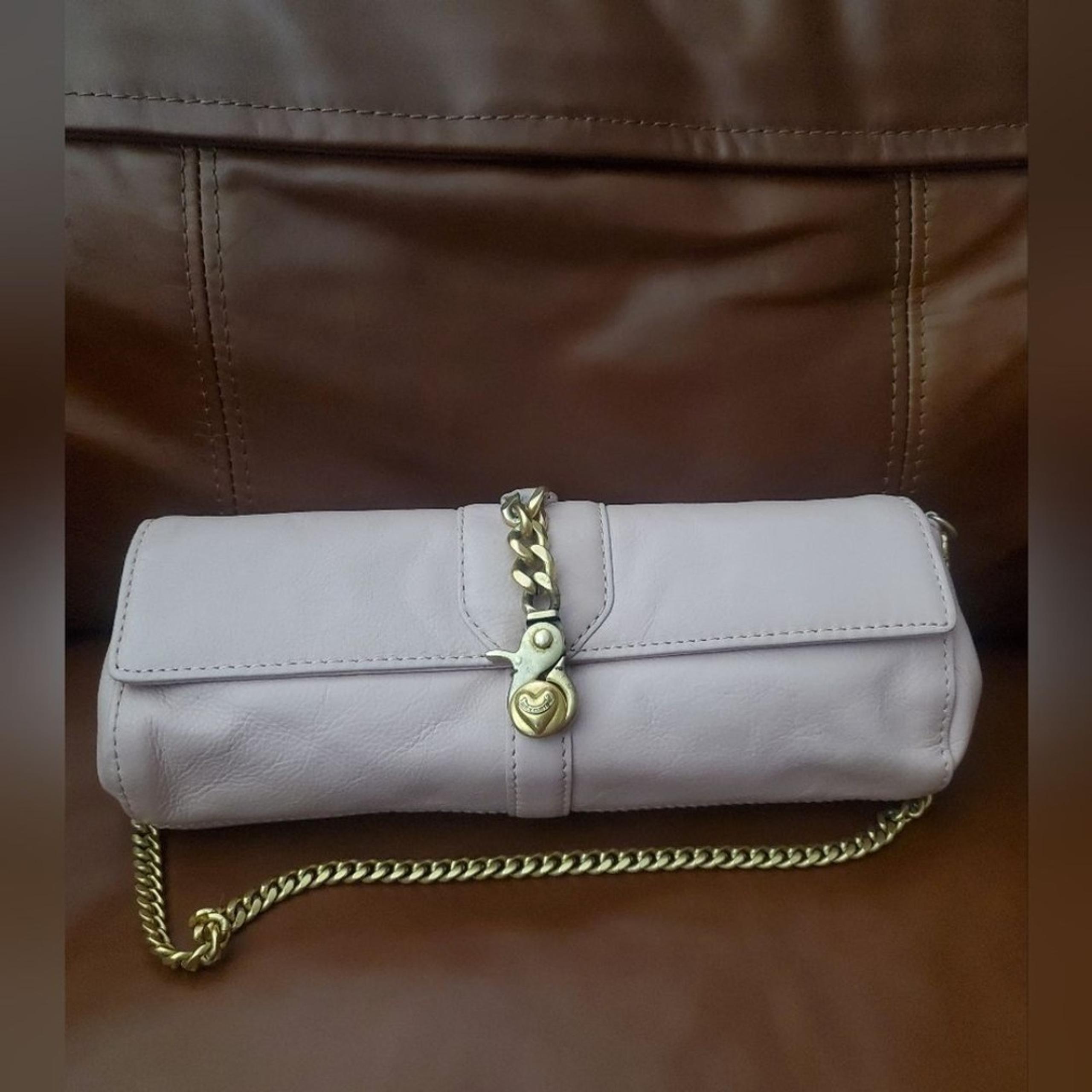 Y2K BLUSH PINK leather Satchel Shoulder Bag purse baguette VINTAGE - Juicy Couture