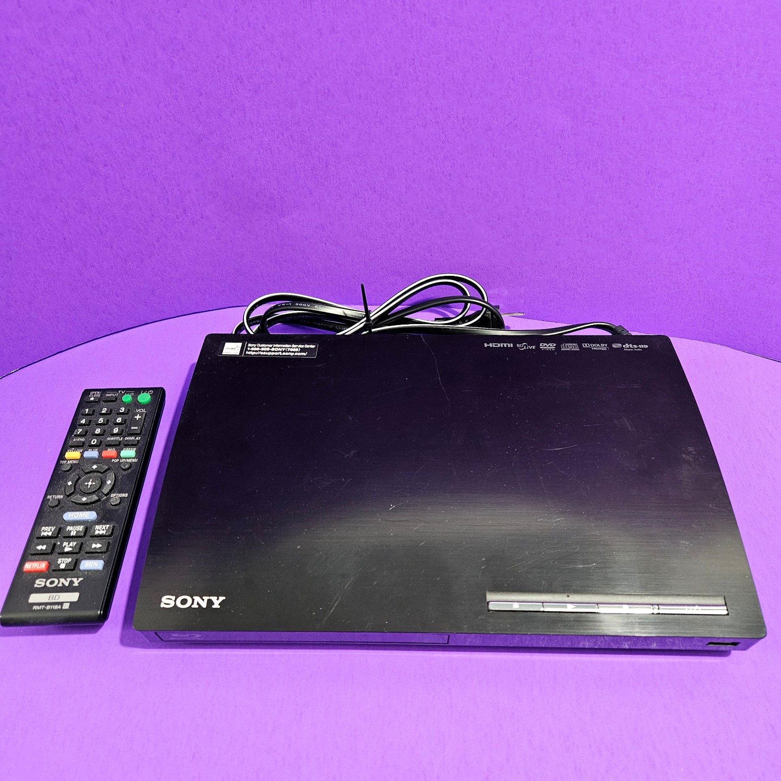 Sony Blu-Ray Player BDP-S185 WITH REMOTE Tested Works Properly Blu-ray DVD