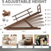 Large-Brown 55.1'' long Adjustable Folding Pet Ramp, Upgrade Rubber Pet Steps