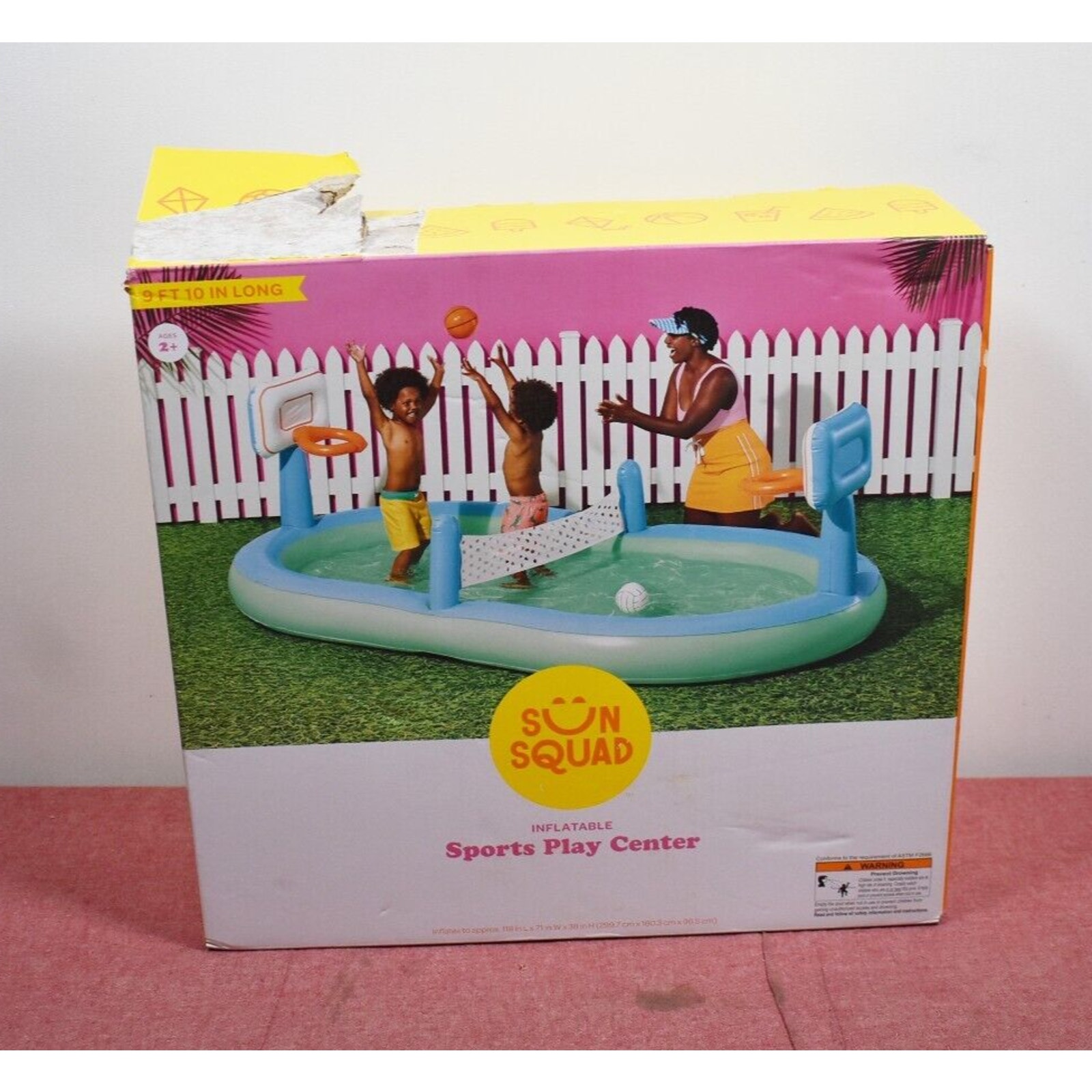 Sun Squad Inflatable Water Pool Sports Play Center 9.10 Foot Long