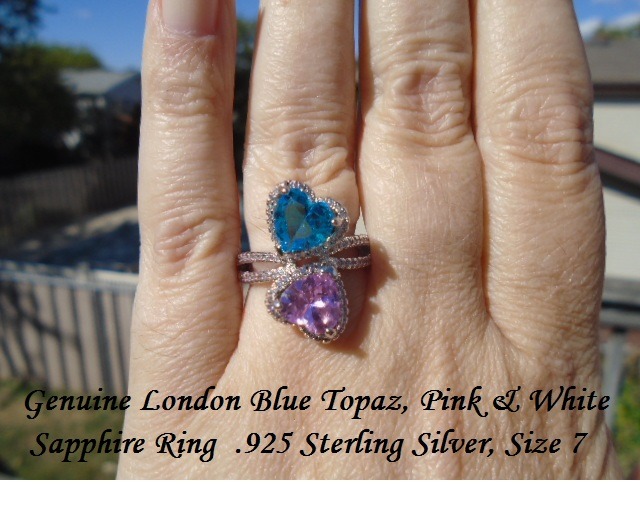 London Blue Topaz & Pink Sapphire Ring