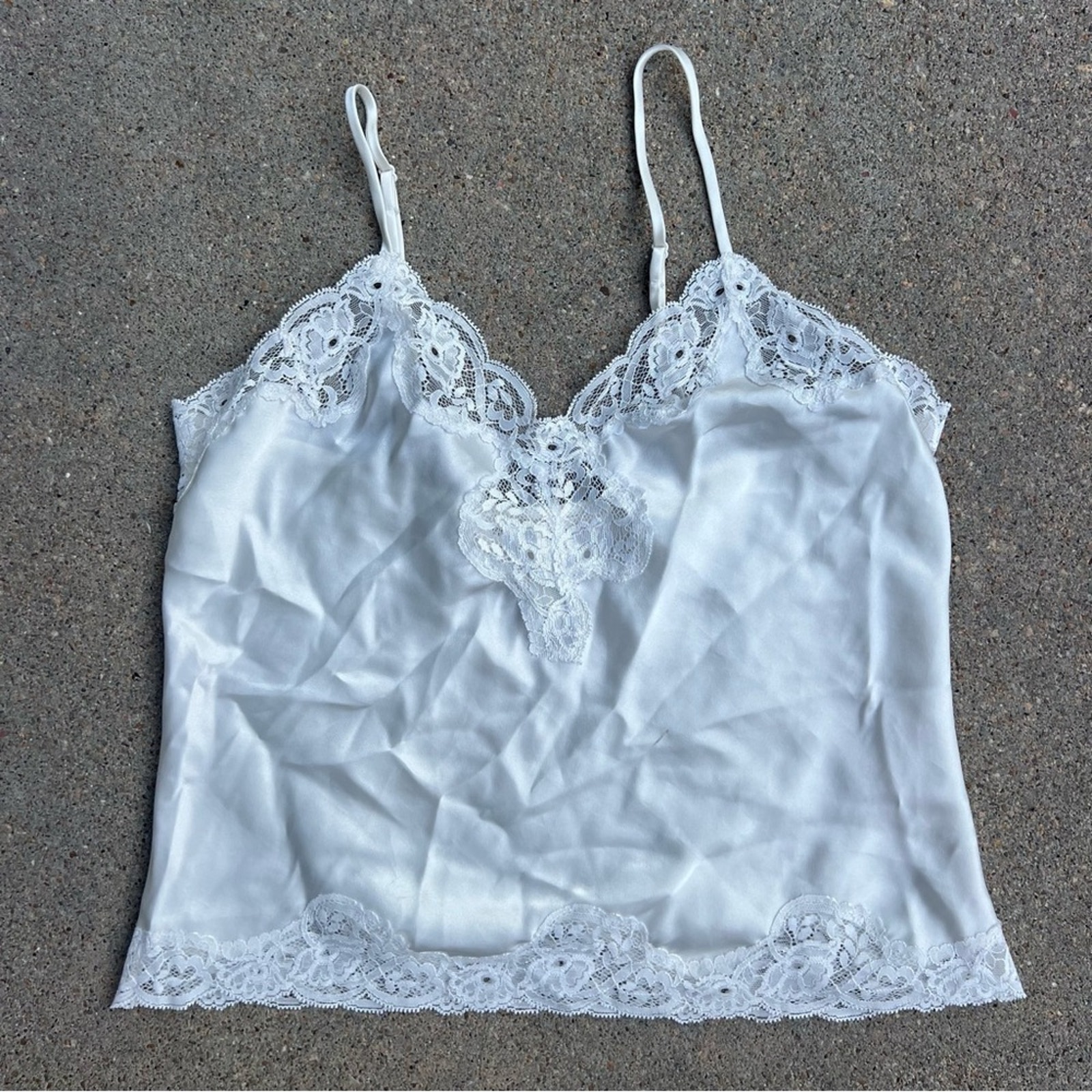 Vintage Y2K Victoria’s Secret Lingerie Slip Negligee Crop Cami Lace Nylon Slinky