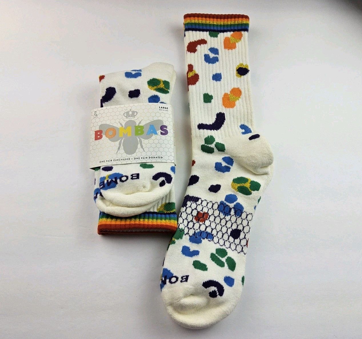 Bombas Pride Calf Socks Lot Of 2 Pairs Size L
