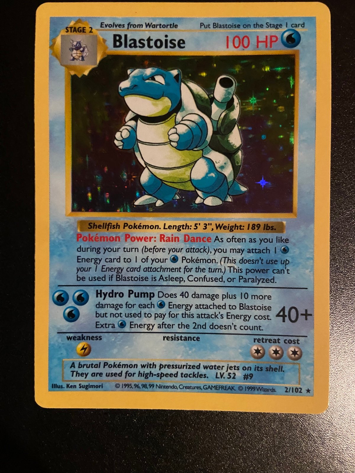 Pokemon Base Set Shadowless Blastoise