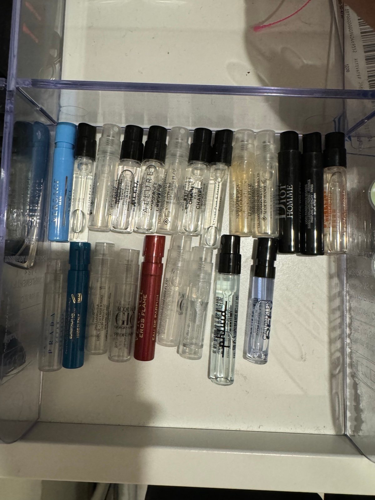 Assorted cologn samples 21 total.
