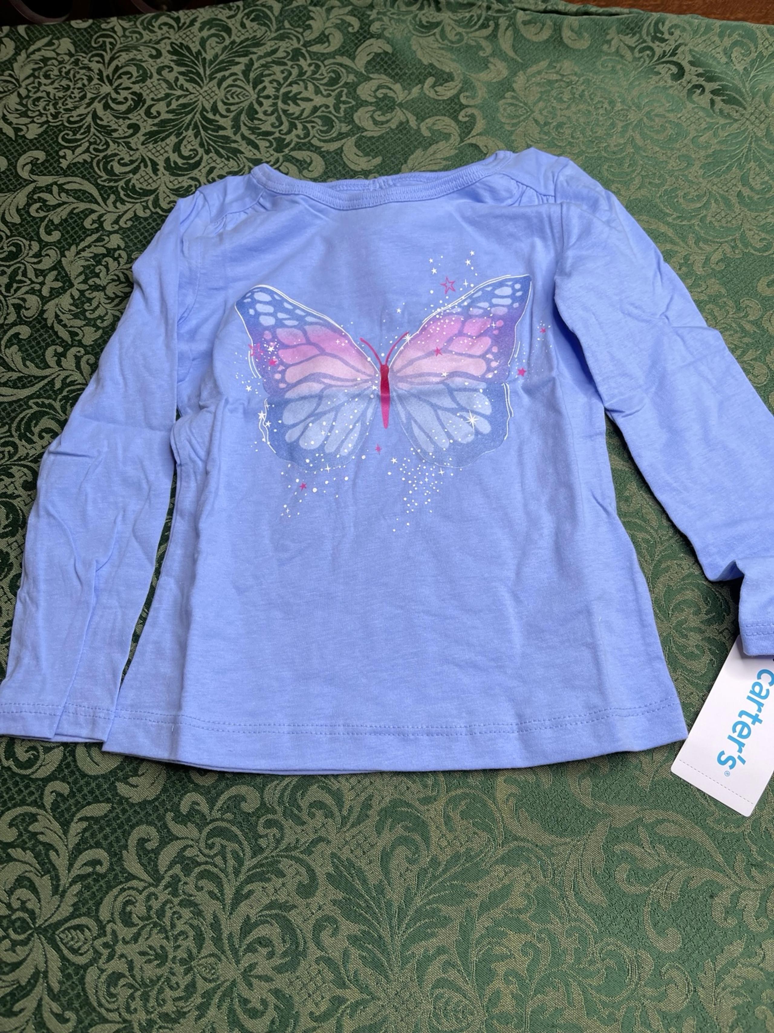 NWT 10 carters Butterflies butterfly shirt top blue purple easter birthday fall