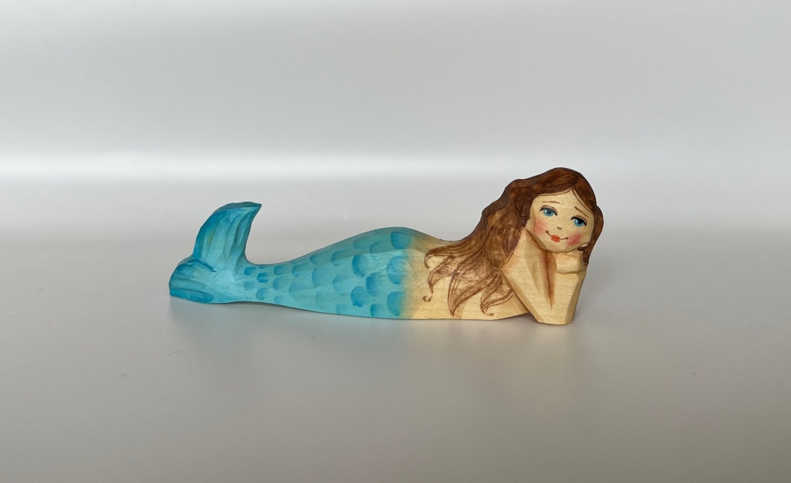 Hand Carved Wooden Mermaid