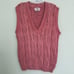 Vintage Talbots Pink Cable Knit Sweater Vest Size L Cotton Preppy Made in USA