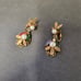 Antique filigree pearl and rhinestone earrings