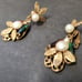 Antique filigree pearl and rhinestone earrings