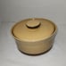 Vintage Ginger Stoneware Lidded Crock 4 H x 8 L x 7 W