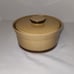 Vintage Ginger Stoneware Lidded Crock 4 H x 8 L x 7 W