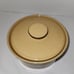 Vintage Ginger Stoneware Lidded Crock 4 H x 8 L x 7 W