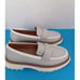 Linea Paolo Minka Loafers Light Grey Leather Classic Shoes Size 8.5 Women's