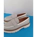 Linea Paolo Minka Loafers Light Grey Leather Classic Shoes Size 8.5 Women's