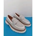 Linea Paolo Minka Loafers Light Grey Leather Classic Shoes Size 8.5 Women's
