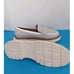 Linea Paolo Minka Loafers Light Grey Leather Classic Shoes Size 8.5 Women's