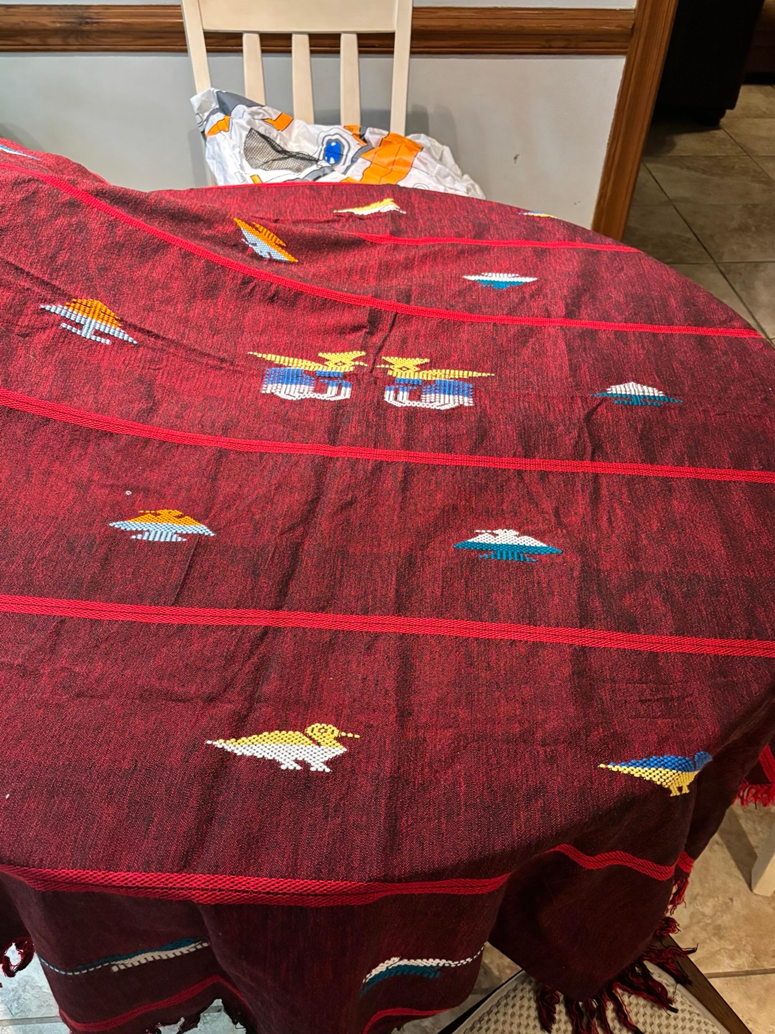 Vintage Central American round table cloth