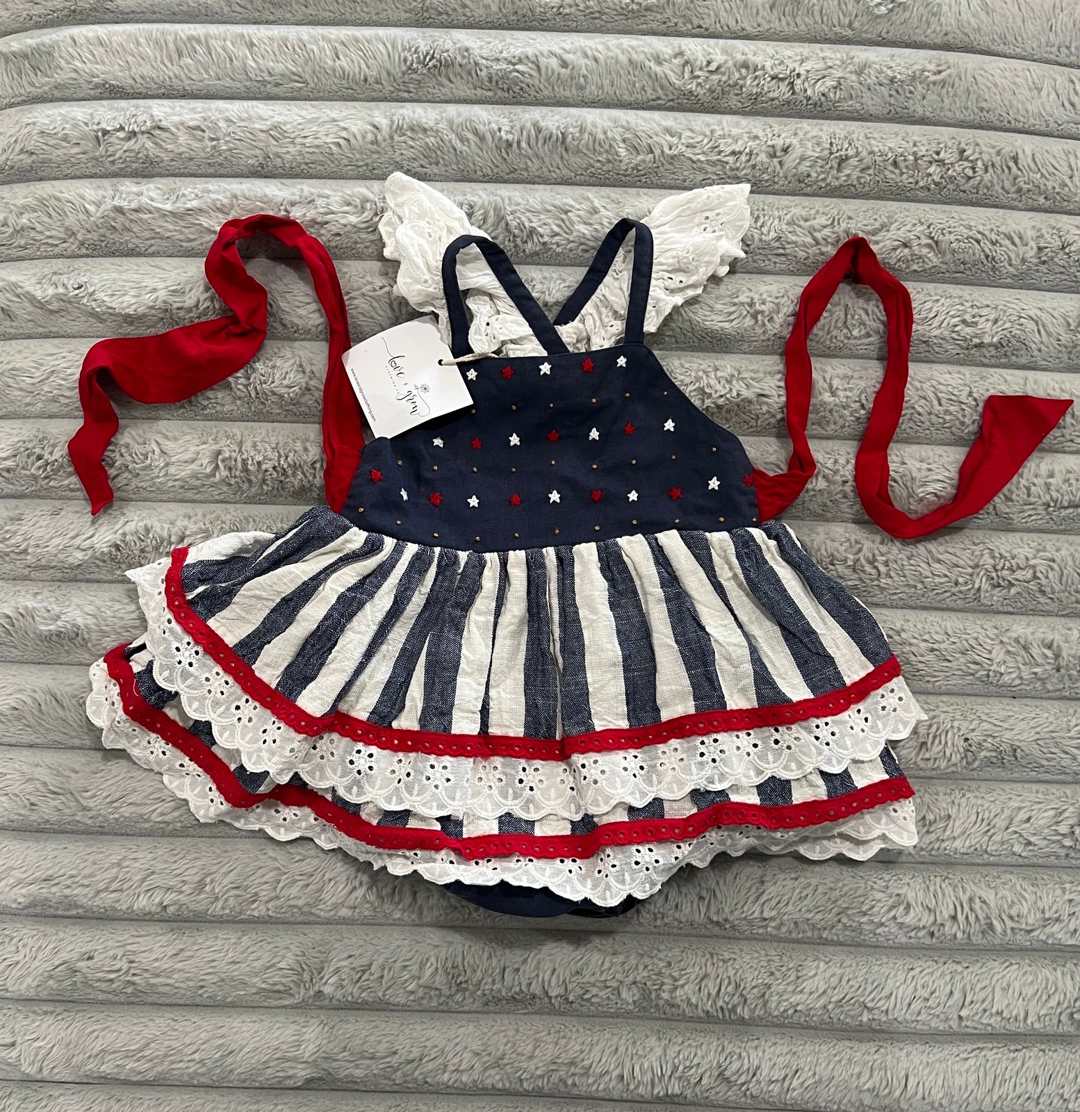 3T New Love & Grow Stars and Stripes Romper Dress