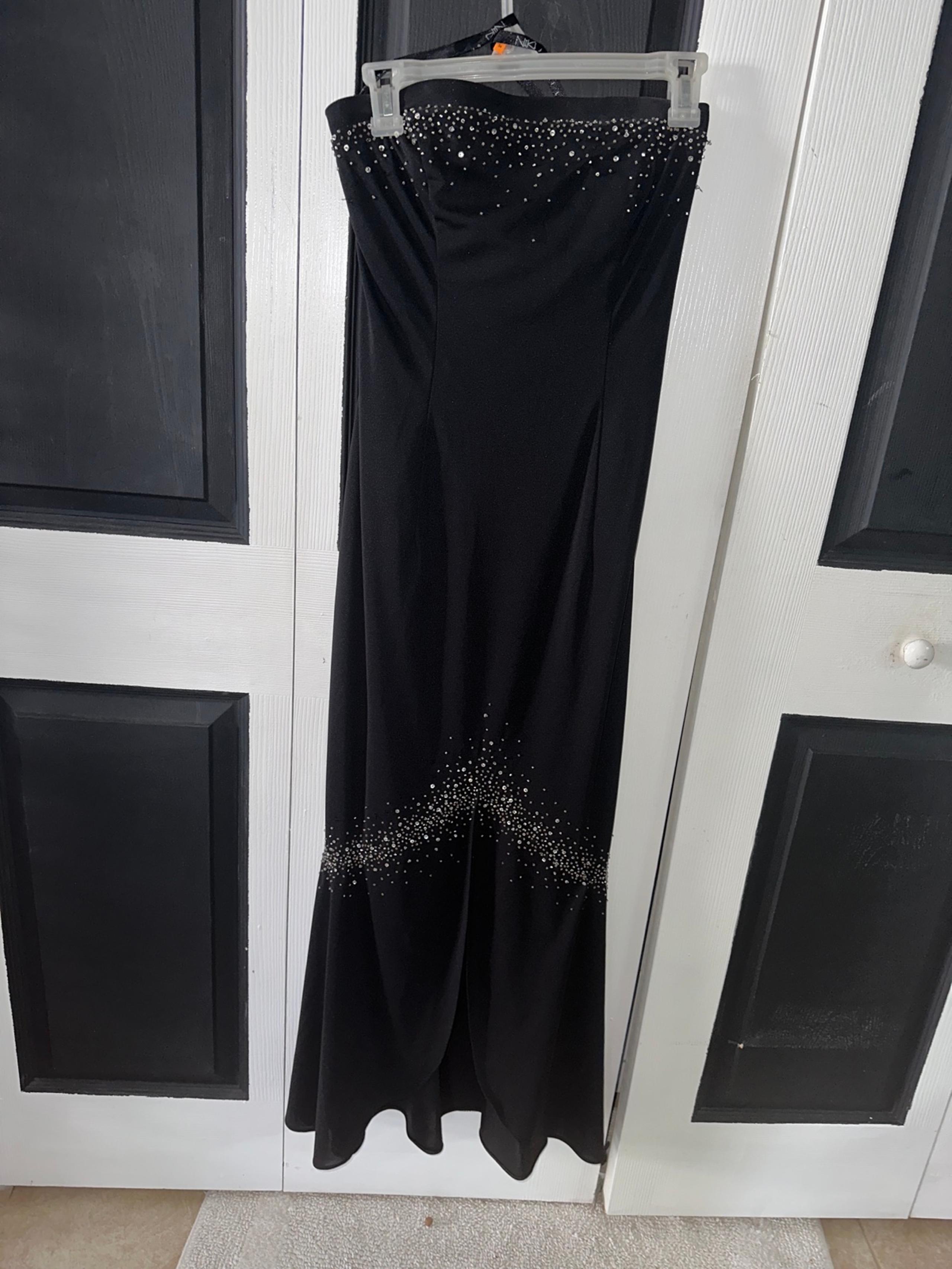 90s vintage Niki Livas black mermaid formal gown!
