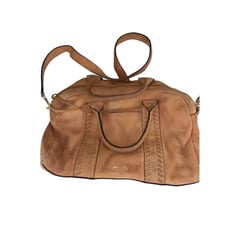 REBECCA MINKOFF Brown Vanity Zip Satchel Detachable Strap Purse Bag Large