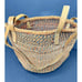 Free Ship Jute Bag Woven Sisal Orange Vintage '70s Leather Straps Tote Purse