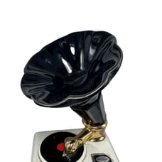 Ezra Brooks Victrola Phonograph VTG Decanter EMPTY 24K Gold Hand Painted 70s