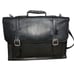 VTG Frye Briefcase Black Leather Soft Side Flap Top Buckle Strap Shoulder Bag
