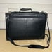 VTG Frye Briefcase Black Leather Soft Side Flap Top Buckle Strap Shoulder Bag