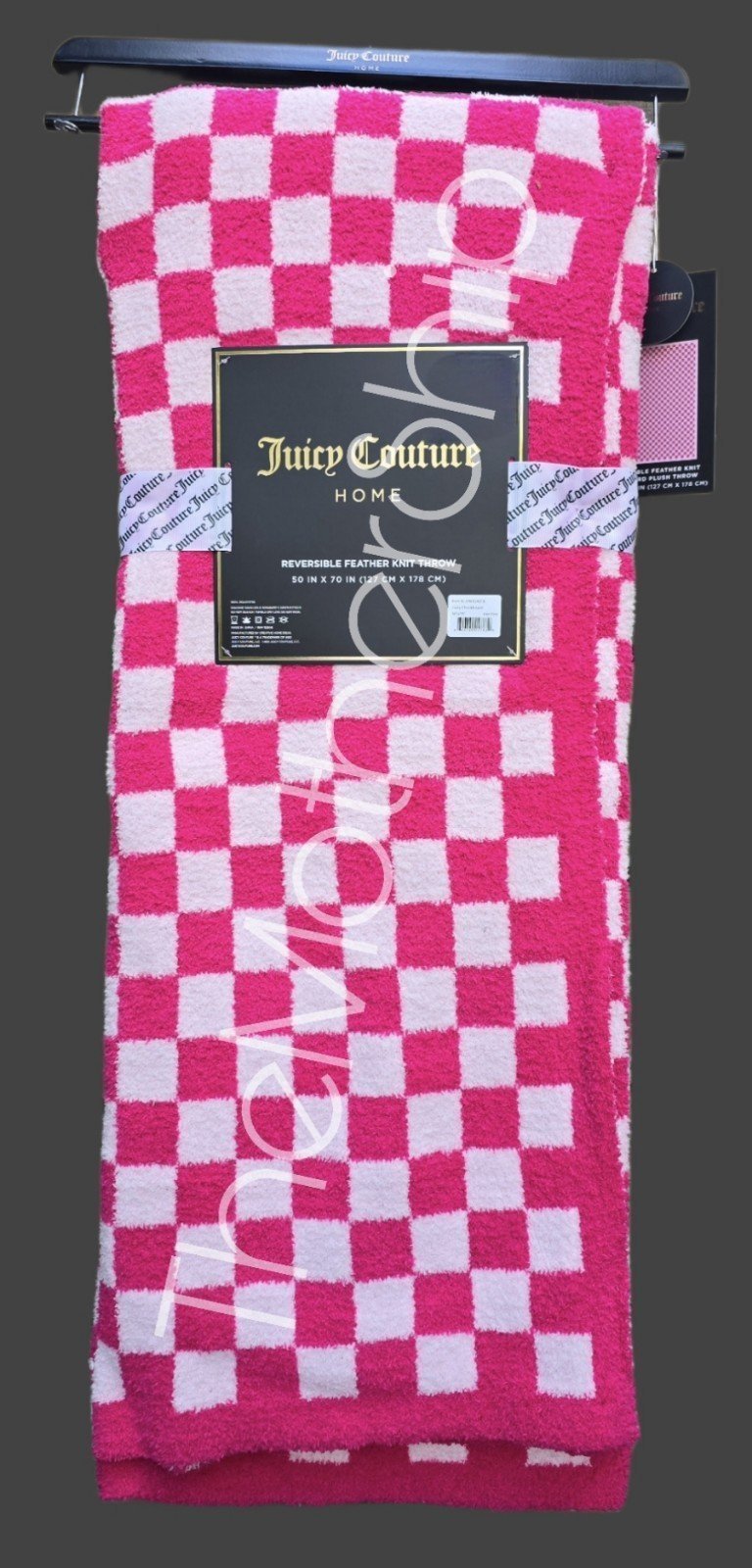 Juicy Couture Checkered Throw Blanket
