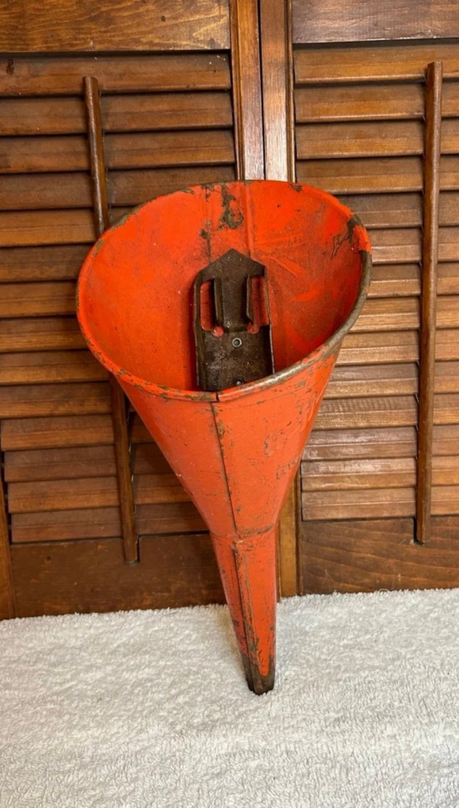 Vintage Hoffman Oil Can Opener Funnel Fulvue Orange Collectible Automotive