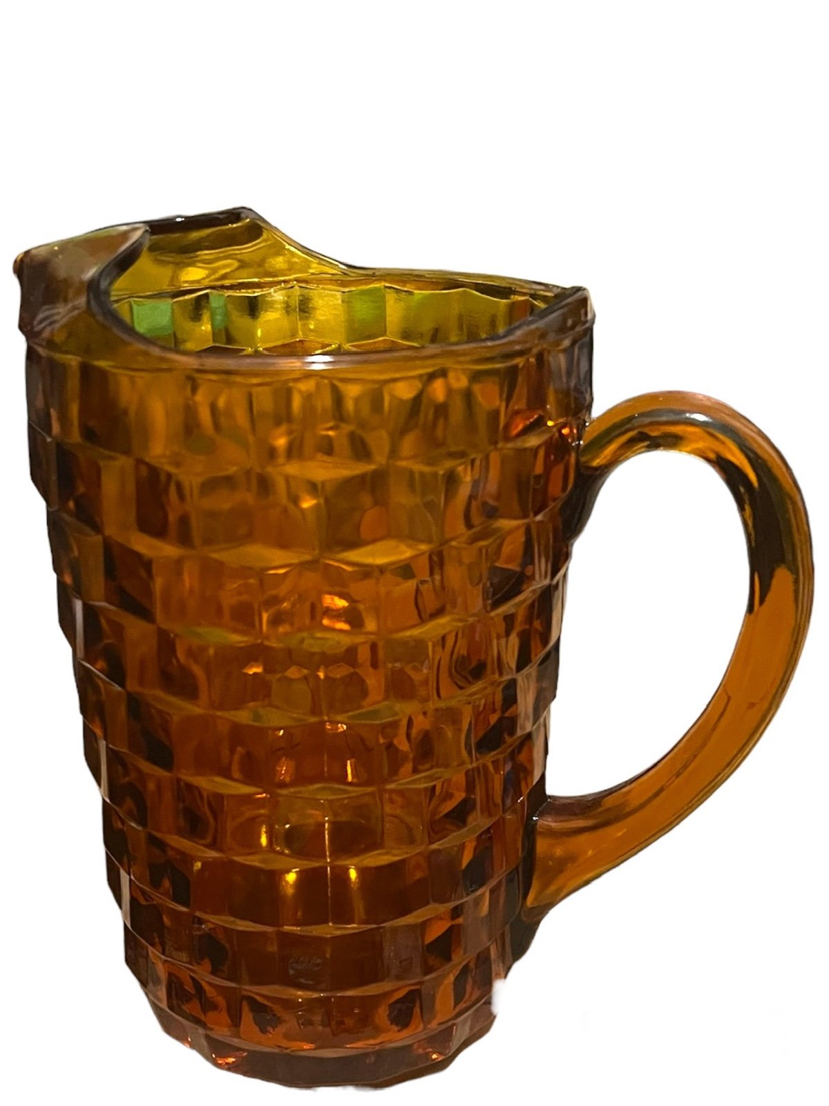 1960’s Colony Whitehall Pattern Gold Pitcher with 7 Glasses