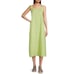NWT Eileen Fisher Organic Linen Square Neck Dress Midi Maxi Green L Lagenlook